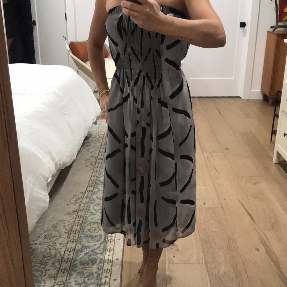 Madewell/Broadway & Broome grey geometric sleeveless dress 0